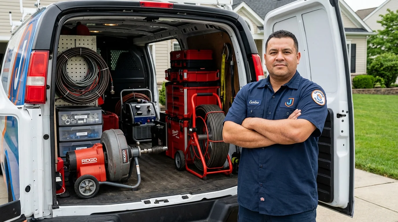 Professional drain cleaning equipment and Johns Plumbing LLC plumber in Crossville